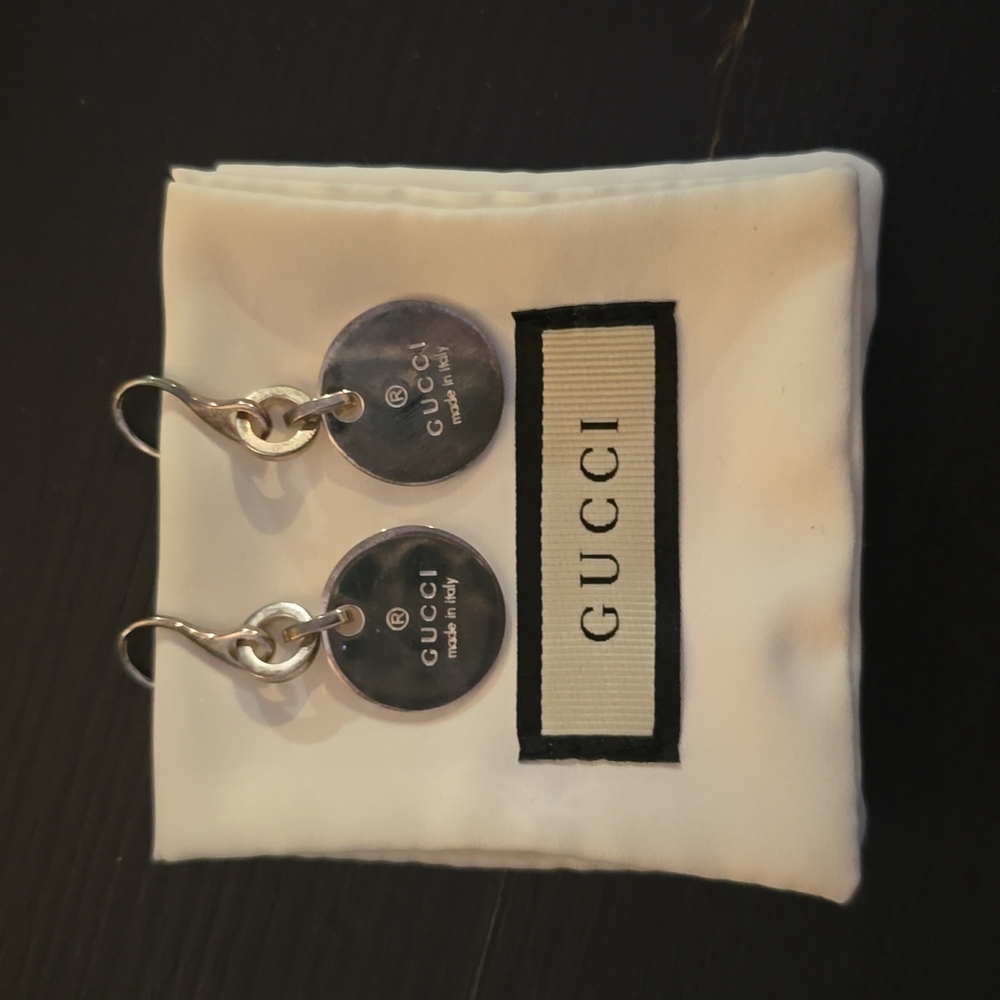 Gucci Sterling Silver Round Drop Earrings